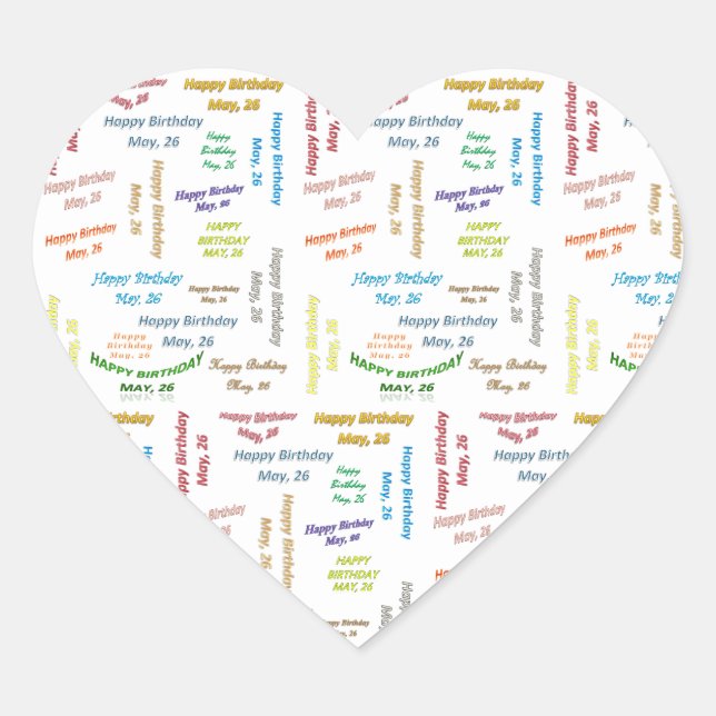 May, 26 Birthday Sticker (Front)