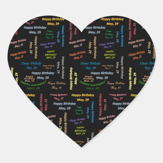 May, 29 Birthday Sticker (Front)