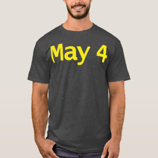 May 4 Typography in Yellow Text T-Shirt
