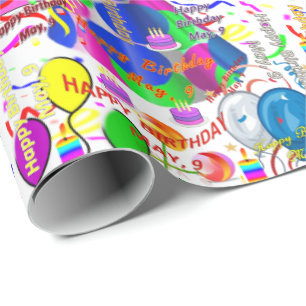 May, 9 Birthday Gift Wrapping Paper