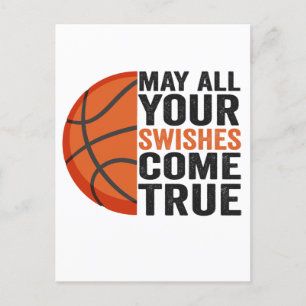 May All You Swishes Come True Funny Basketball Postcard