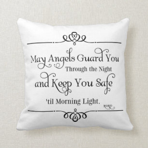 May Angels Guard You Nursery Quotes Cushion