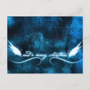 May Angels Watch over you and a merry christmas Holiday Postcard
