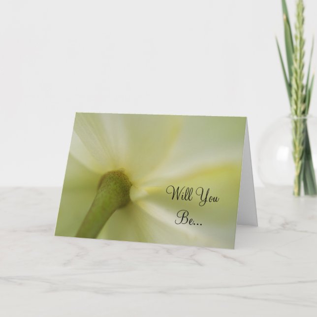May Apple Flower Blossom Will You Be My Bridesmaid Invitation (Front)