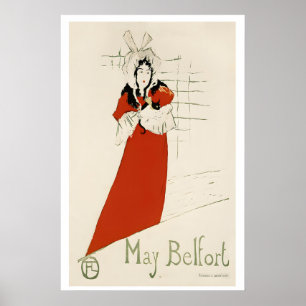 May Belfort Parisian Nightclubs Black Cat 1890s Poster