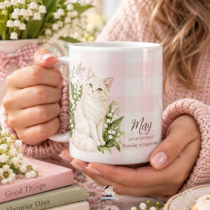 May Birth Flower Lily of the Valley Cat Bridesmaid Coffee Mug