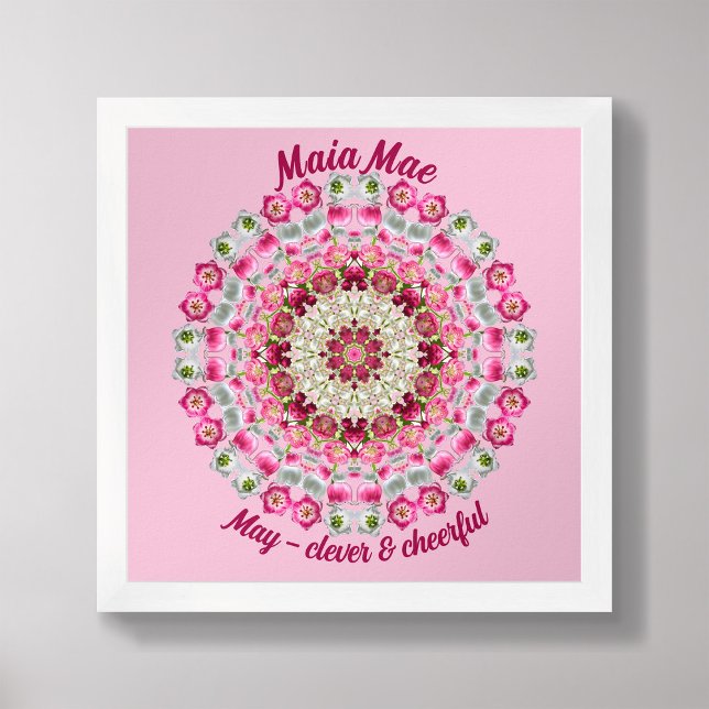 May Birth Flower Personalised Quote Kids Nursery Poster (Framed May Birth Flower Personalized Quote Kids Nursery Poster)