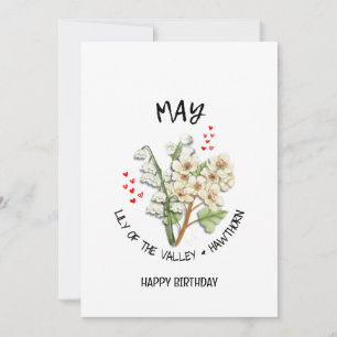 MAY Birth Month Flower Birthday Card