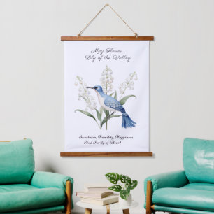 May Birth Month Flower Lily of the Valley Birthday Hanging Tapestry