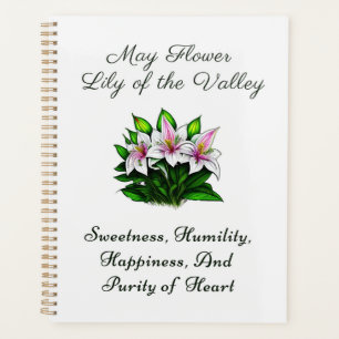 May Birth Month Flower Lily of the Valley Floral Planner