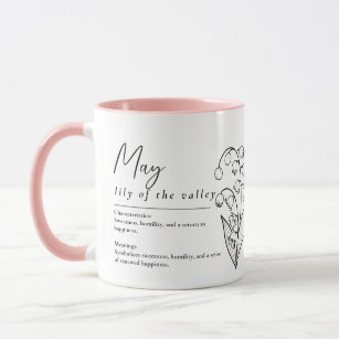 May Birth Month Flower Lily of the Valley Minimal Mug