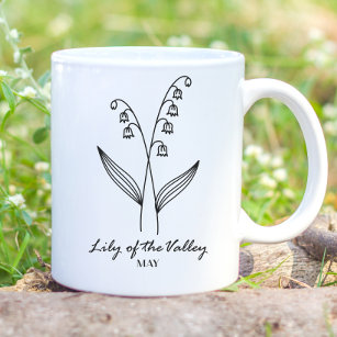 May Birth Month Flower Monogram Coffee Mug
