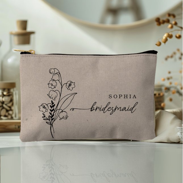 May Birth Month Flower Personalised Bridesmaid Accessory Pouch (Creator Uploaded)