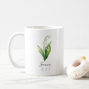 May Birth Month Flower w/Name – Lily of the Valley Coffee Mug