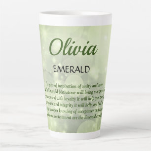 May Birthstone Emerald design Latte Mug