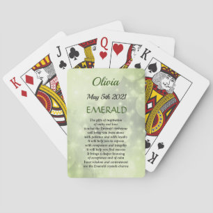 May Birthstone Emerald design Playing Cards