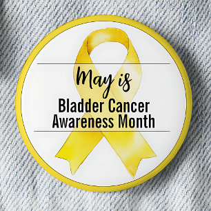 May Bladder Cancer Awareness Month Ribbon 6 Cm Round Badge