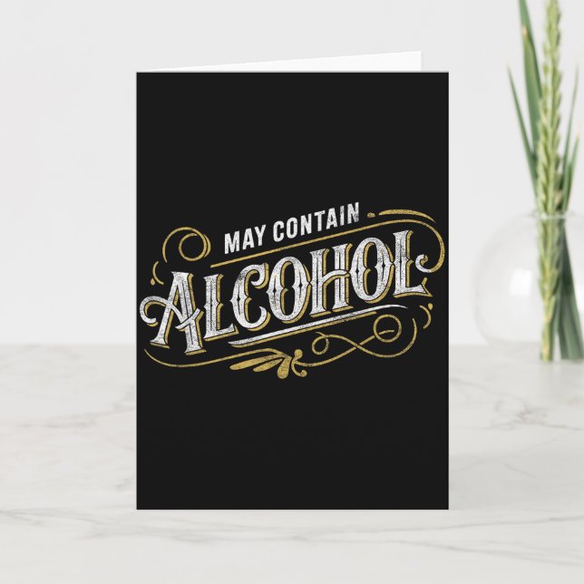 May Contain Alcohol Clic Party Humour  Card (Front)