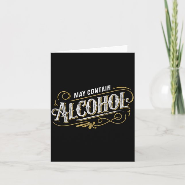 May Contain Alcohol Clic Party Humour  Card (Front)