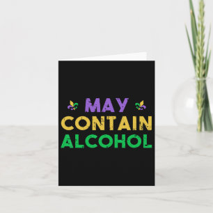 May Contain Alcohol Mardi Gras Drinking Gift Card