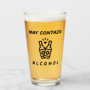 May Contain Alcohol Pint Glass – Funny Drinking