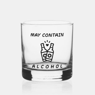 May Contain Alcohol Rocks Glass – Clinking Bottles