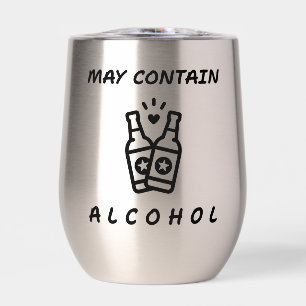 May Contain Alcohol Stemless Wine Tumbler – Funny