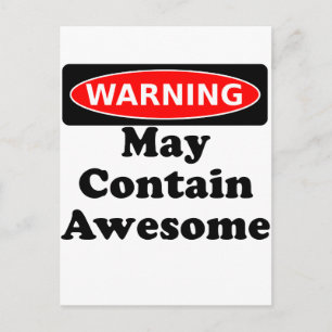 May Contain Awesome Postcard