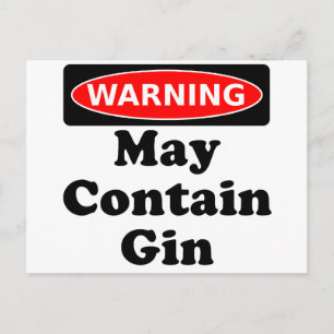 May Contain Gin Postcard