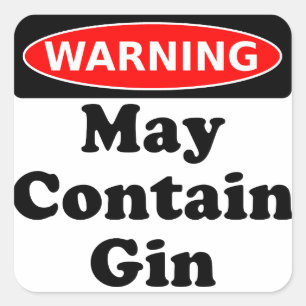 May Contain Gin Square Sticker
