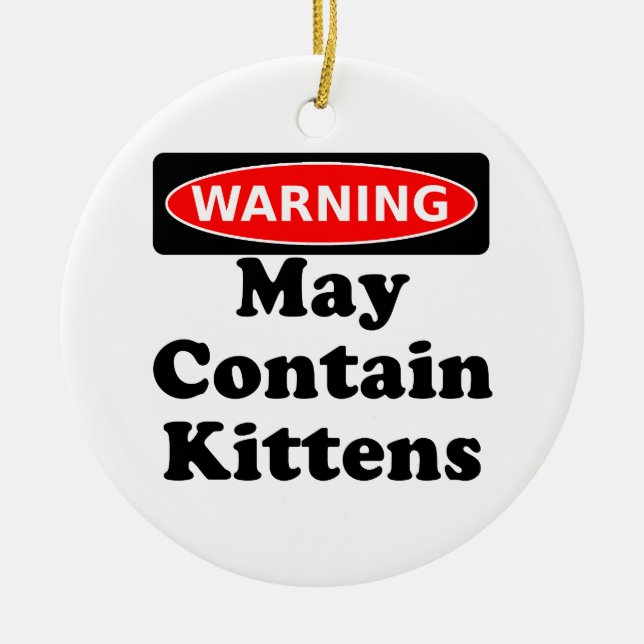 May Contain Kittens Ceramic Tree Decoration (Front)