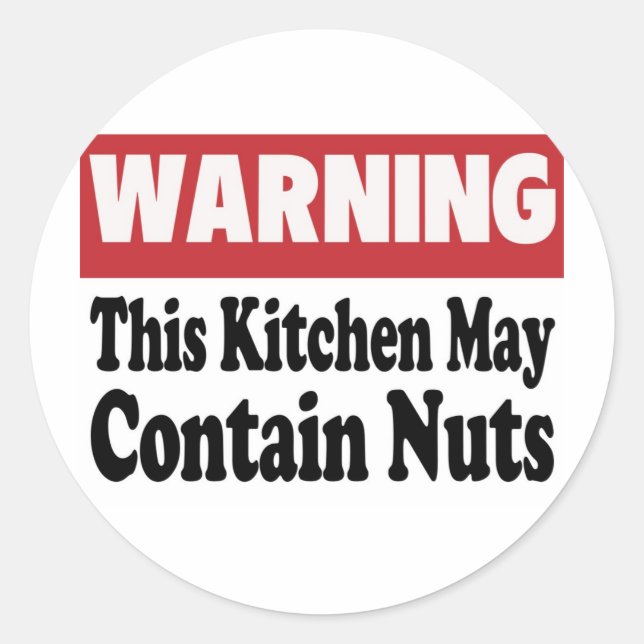 May Contain Nuts Classic Round Sticker (Front)