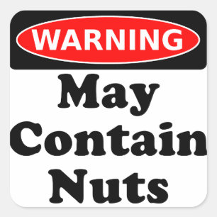 May Contain Nuts Square Sticker