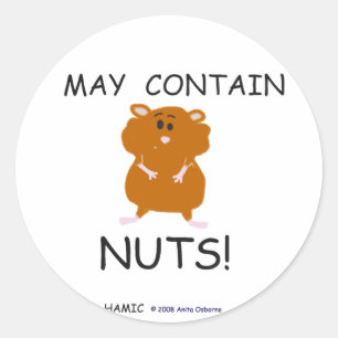 May Contain Nuts Syrian Hamster Classic Round Sticker