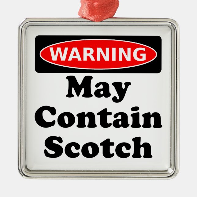 May Contain Scotch Metal Tree Decoration (Front)