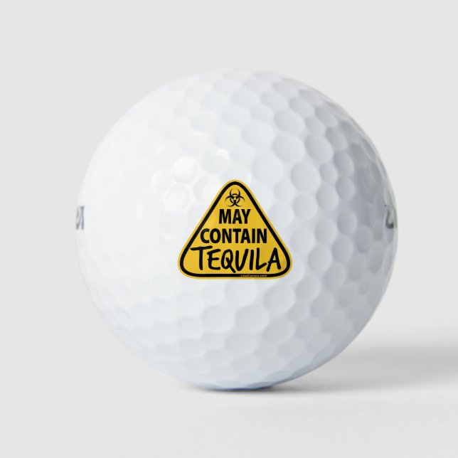 May Contain Tequila - Yield Sign Golf Balls (Front)