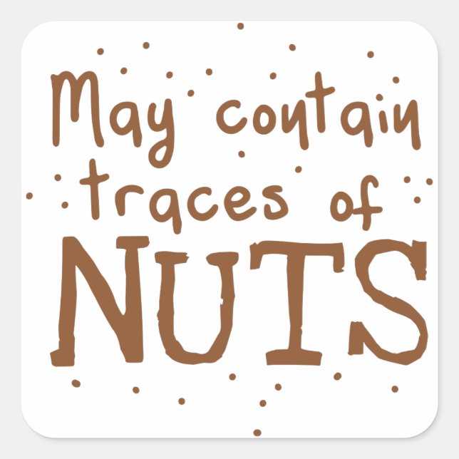 may contain traces of nuts square sticker (Front)