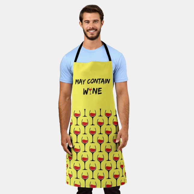 May Contain Wine | Red Wine Apron (Worn)