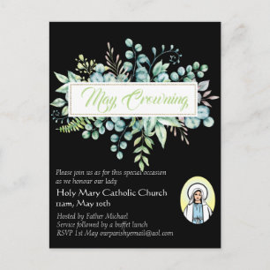 May Crowning Invites Virgin Mary Catholic Invites Postcard