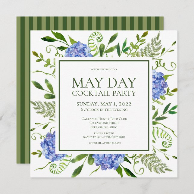 May Day Cocktail Party Invitation (Front/Back)
