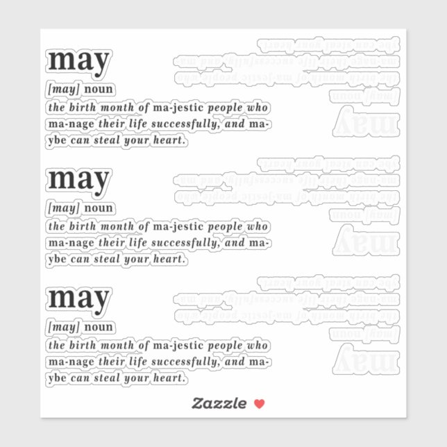 May Definition Birthday (Sheet)