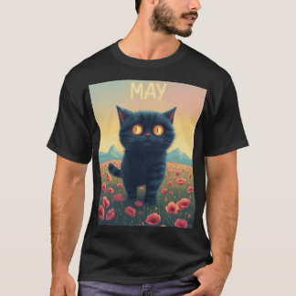 May Dreamwalk – Giant Cat in the Poppy Field T-Shirt