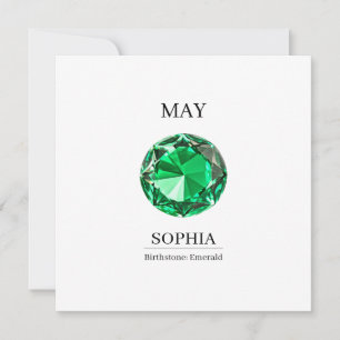 May Emerald  Personalized Birthday Card