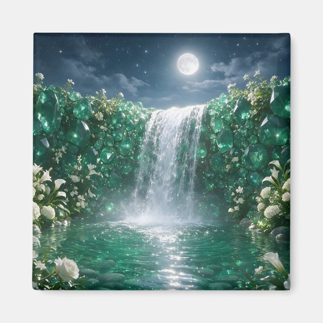 May Emerald Waterfall Magnet (Front)