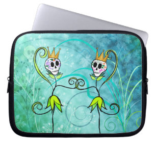May Flowers Sugar Skull Laptop Sleeve