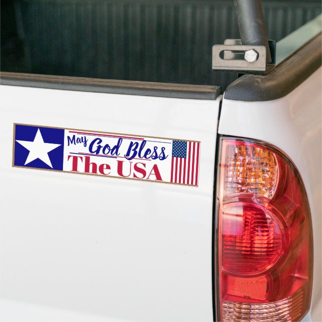 May God Bless the USA Bumper Sticker (On Truck)