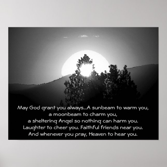 May GOD Grant You Always...Irish Blessing Poster (Front)