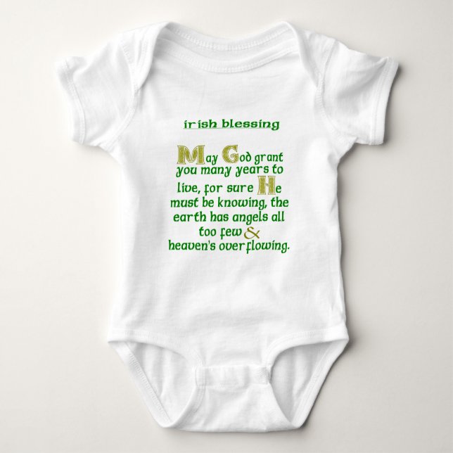 May God Grant You Many Years Irish Blessing  Baby Bodysuit (Front)