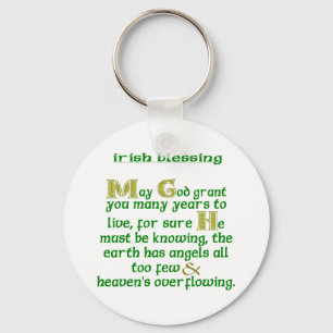 May God Grant You Many Years Irish Blessing  Key Ring
