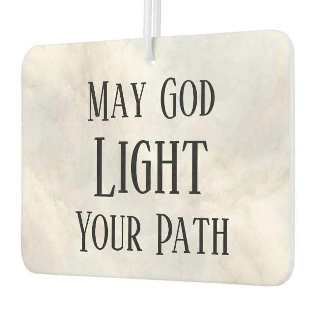 May God Light Your Path Christian Safe Travels Car Air Freshener (Left)